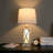 26" Metal, Dimmable, Distressed White, Coastal Table Lamp with Night Light (Bulb Included)