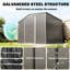 Outsunny 9 x 6 ft Metal Garden Shed Waterproof Galvanised Grey