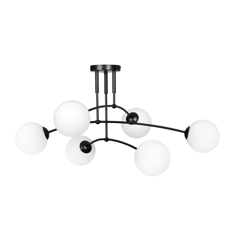 Pamplona Glass Flush Mount, Black