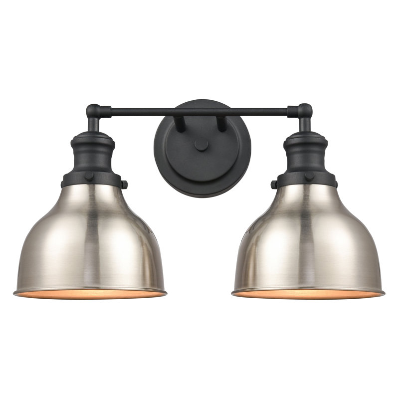 Chatteris 17'' Wide 2-Light Vanity Light - Charcoal, 10" H x 17" W x 7" D, Black, 2 Lights