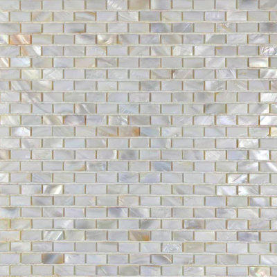 Carreau de mosaïque en nacre blanche ivoire, 6 feuilles