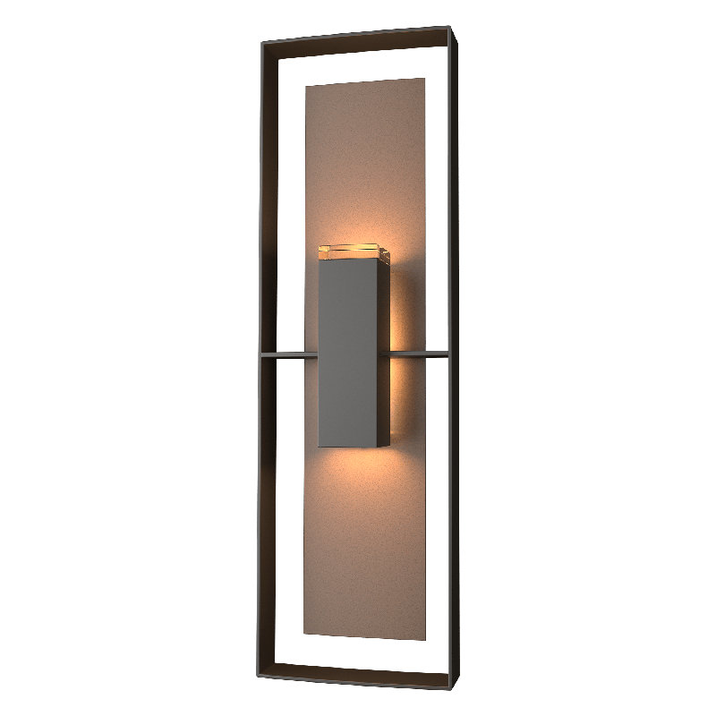 Applique murale d'extérieur encastrée Shadow Box, H 34 po x l 10 po x P 4,4 po, Bronze côtier, Blanc marin
