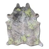 Cheveux délavés à l'acide sur du cuir de vache vert chaux vieilli 3 - 5 m - B