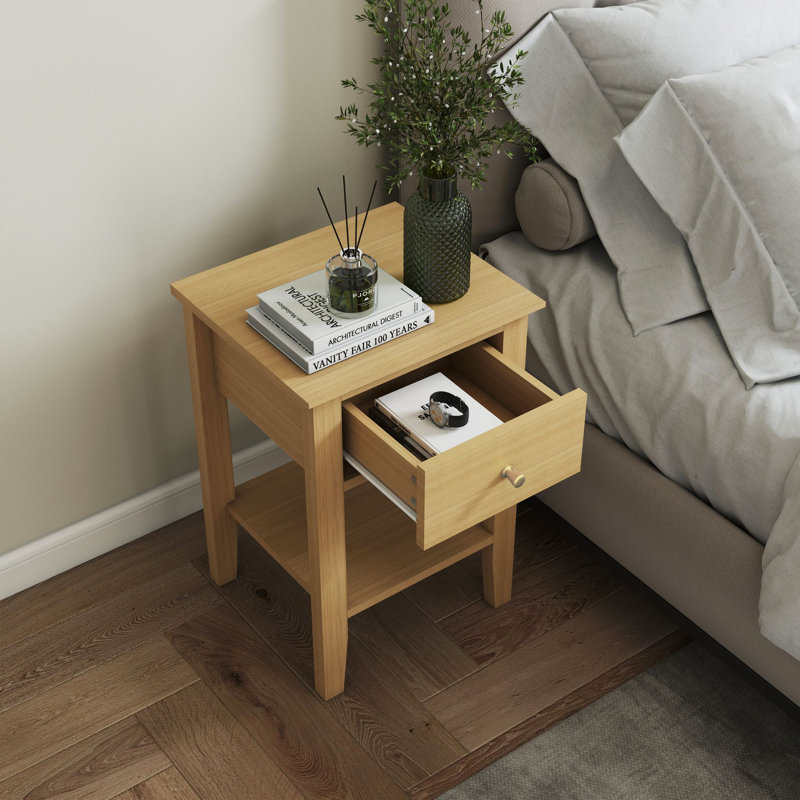 Set of 2 Henley Petite 1-Drawer Bedside Cabinets with Undershelf