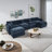 Modern Chenille Loveseat Sofa Couch With Ottoman-1360277066-1360277067
