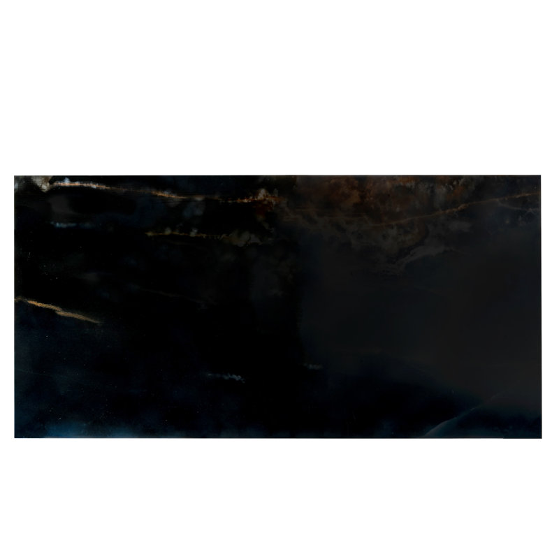 Splendor 24'' W x 48'' L Porcelain Singular Tile, Black