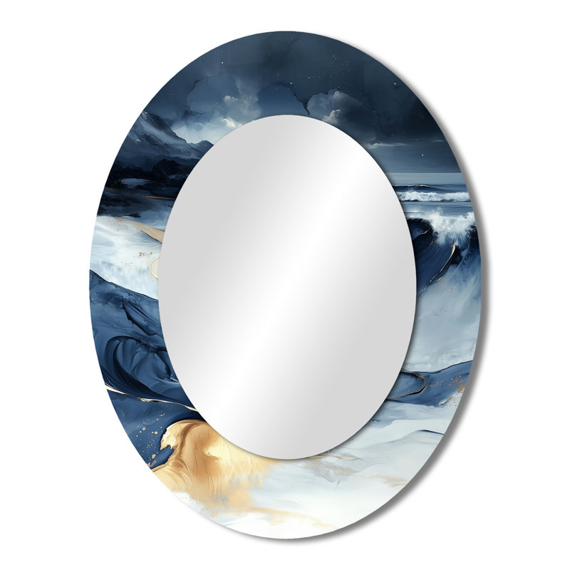 Miroir mural Moonlight Beach II - Bleu, 43 po x 33 po