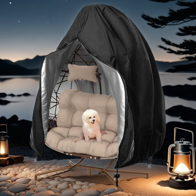 Extra Large Egg Chair Cover - 91x80" Waterproof Outdoor Swing Protector (420D Oxford Fabric)