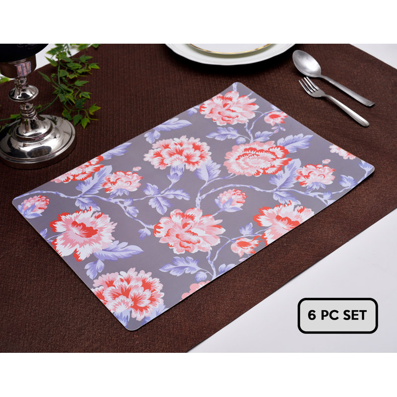 Napperons en liège gris floral pour table de salle à manger