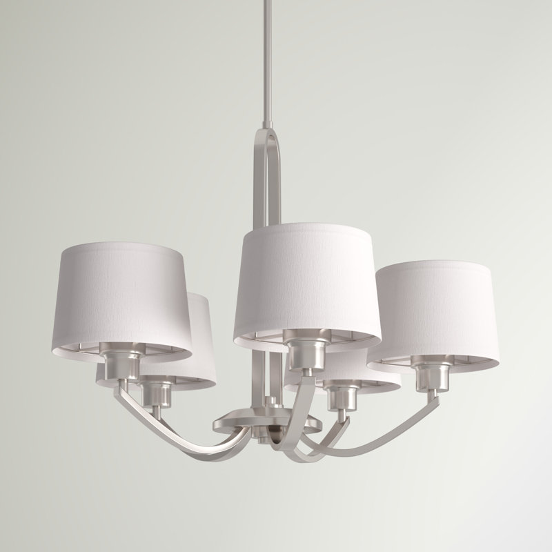 Bomberger 5 - Light Classic / Traditional Chandelier, Satin Platinum