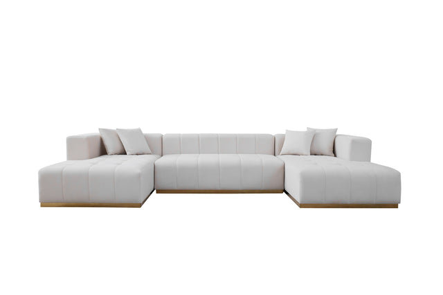 Canapé modulaire Montecito, Velours ivoire