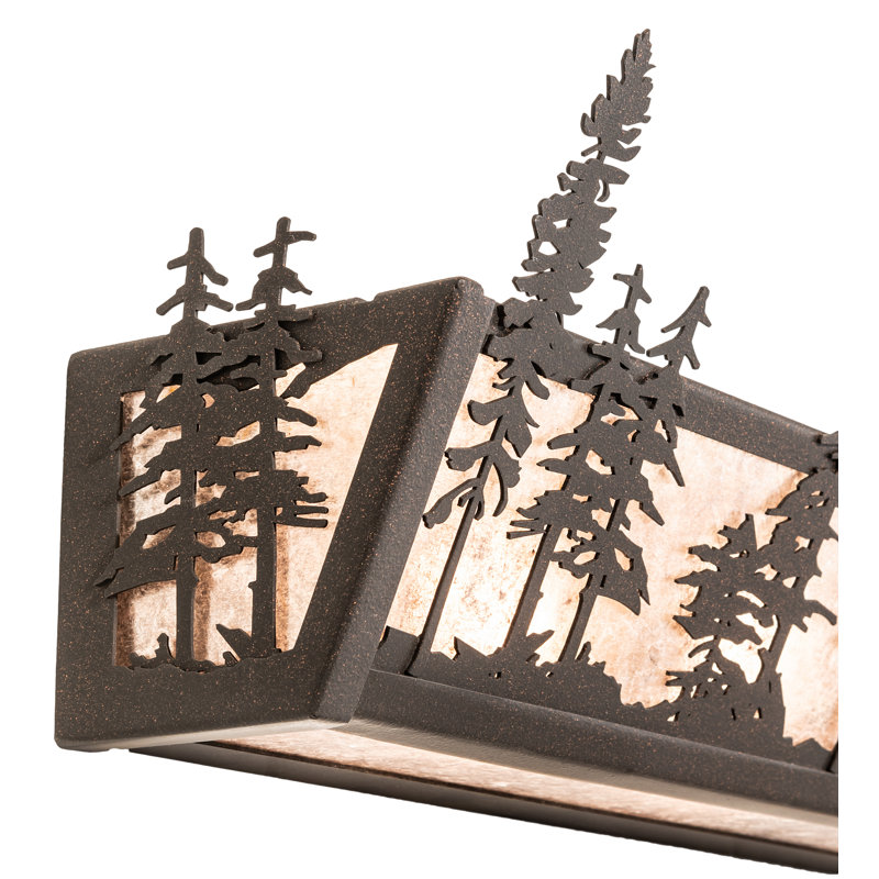 Tall Pines - Light Vanity Light, 7" H x 30" W x 6" D, Silver, Dark Roast