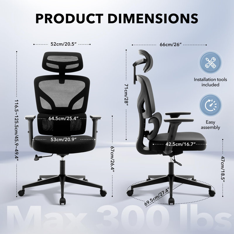 Office Chair, Black, Black
