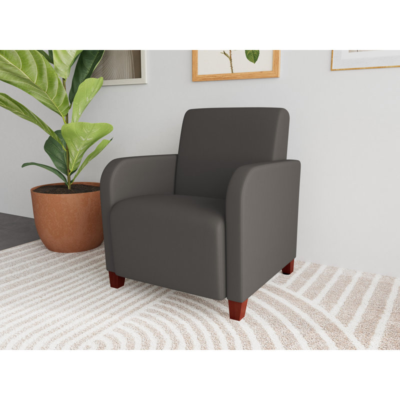 Chaise d'invité de réception Siena, Patriot Plus Charcoal, Mahogany