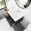 24 po Meuble-lavabo mural noir avec lavabo en céramique intégré