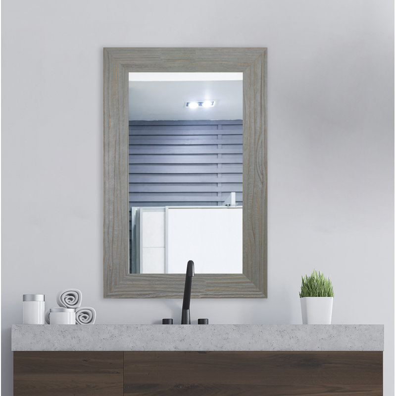 Pernie Wood Flat Mirror, 36.25" H x 24.25" W