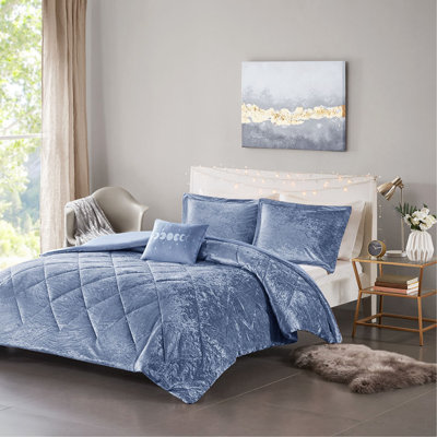 Ensemble de housse de couette en velours avec coussin décoratif