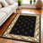 Oryana  Black Machine Woven Hand Carved Fleur De Lis Indoor Accent Rug-1939779716