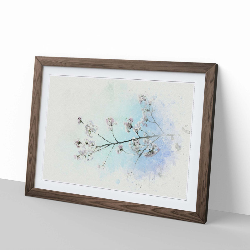 Pink Cherry Blossom Tree in Sunlight in Abstract - Picture Frame Graphic Art Print, Walnut, 40cm H x 60cm W x 2cm D