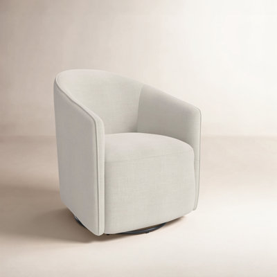 Caines Linen Swivel Barrel Chair