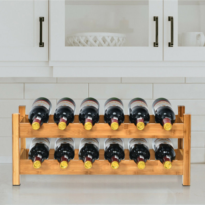 Bouteille de vin en bois massif Creeden, Naturel