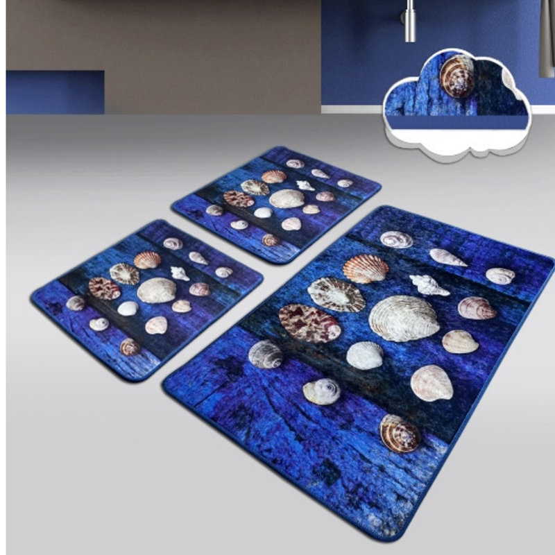Ensemble de tapis de bain de luxe (3 pièces) en polyester antibactérien doux de 23,6 po x 39,4 po et de 19,7 po x 23,6 po | Dessous antidérapant, 700 g / m² | Lavable à la machine, idéal pour le confort et la sécurité de la salle de bain