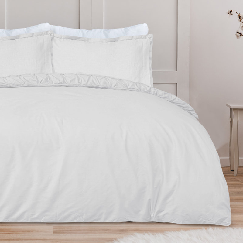 Microfiber / Polyester Bedding, Super King Duvet Cover + 2 Standard Pillowcases, White