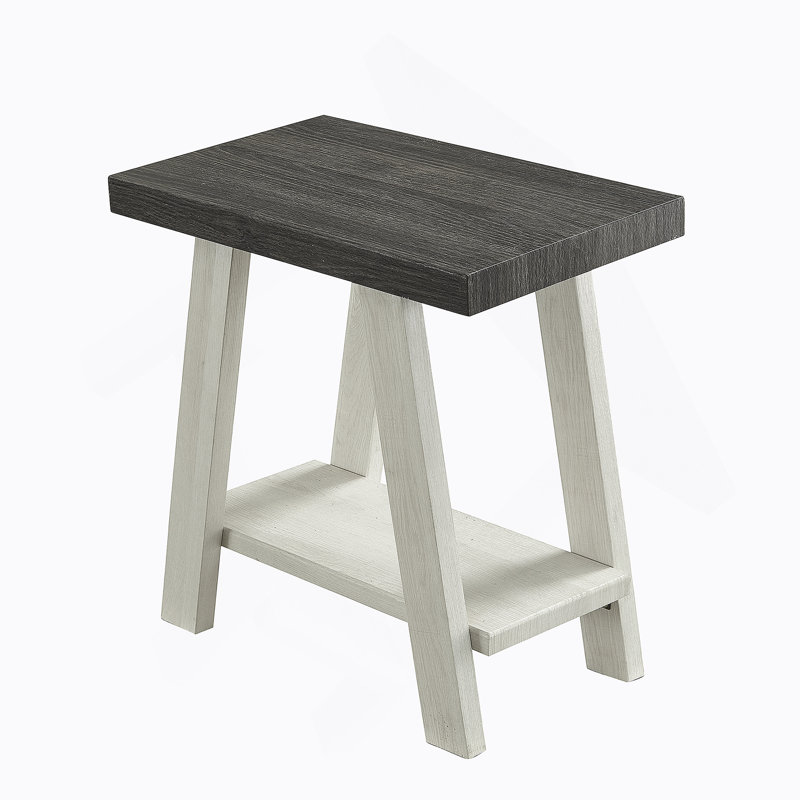 Table de bout Athens, Noir, Blanc, H 22 po x l 14 po x P 23,5 po