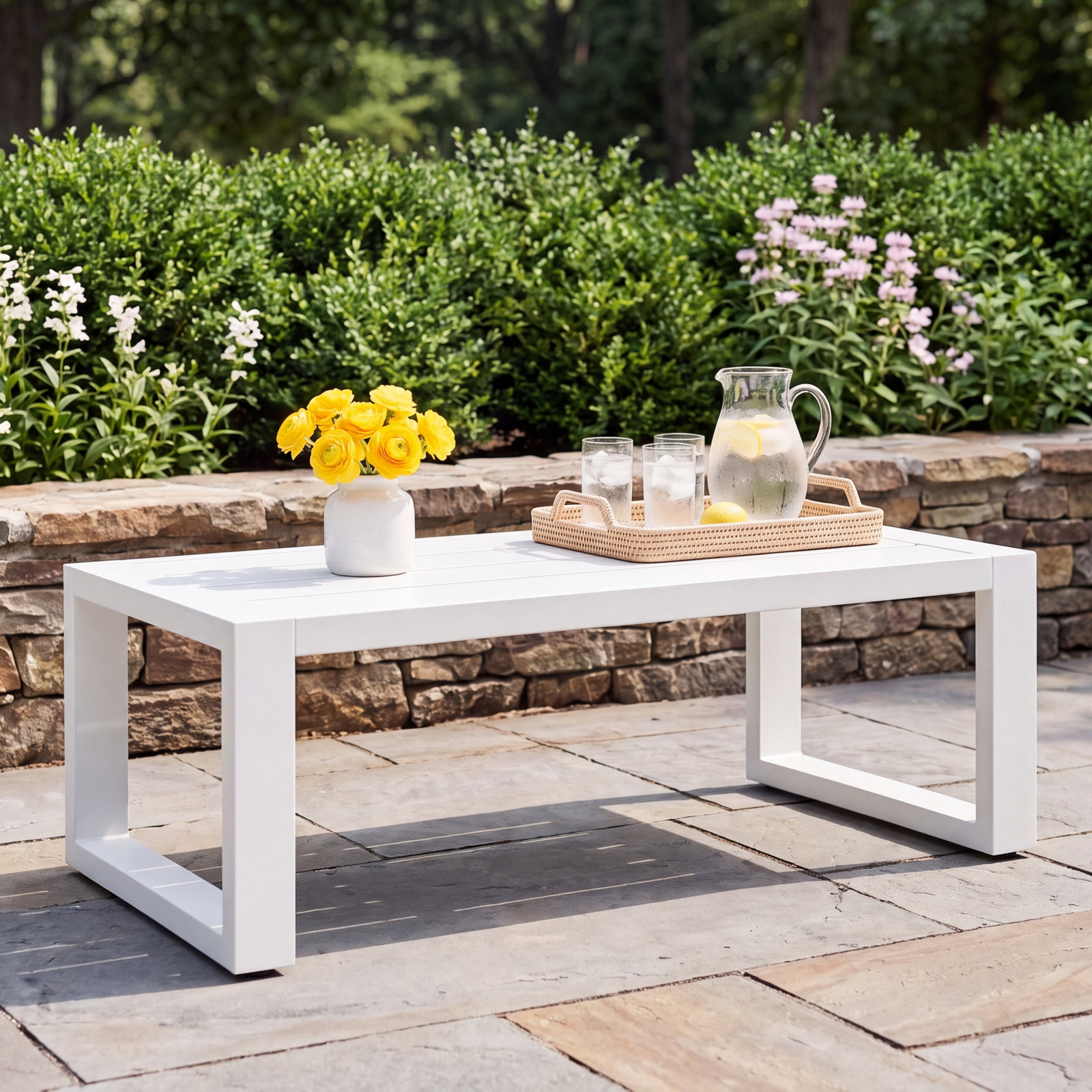 Camela 54" Aluminum Coffee Table