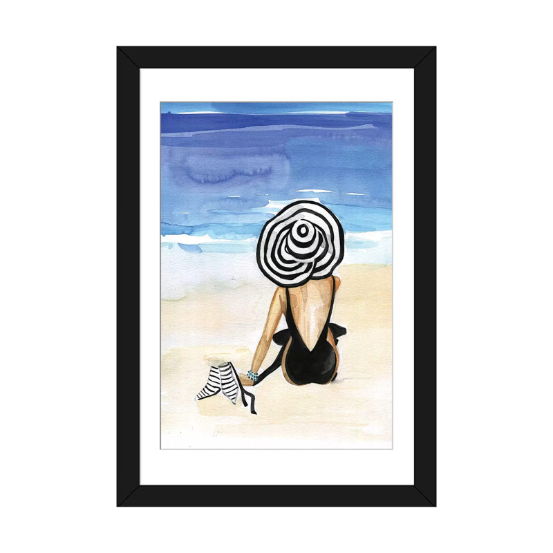 Reproduction d’art sur toile tendue, H 24 po x l 16 po x P 1 po, Papier d'art encadré noir, Blanc