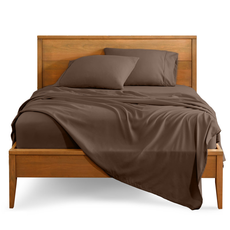 Bare Home Ultra-Soft Microfiber Sheet Set, Queen Sheet Set + 1 Fitted Sheet + 2 Pillowcases, Cocoa