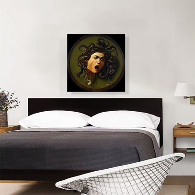 " Medusa Shield 1597 Black Background " by Caravaggio Oil Painting