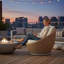 Chaise longue pivotante Kobalt