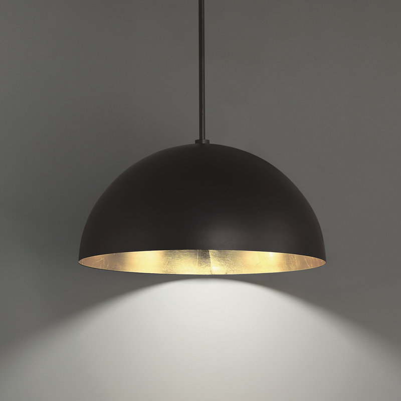 Yolo 1 - Light LED Pendant, 12.125" H x 23.63" W x 23.63" D, Gold