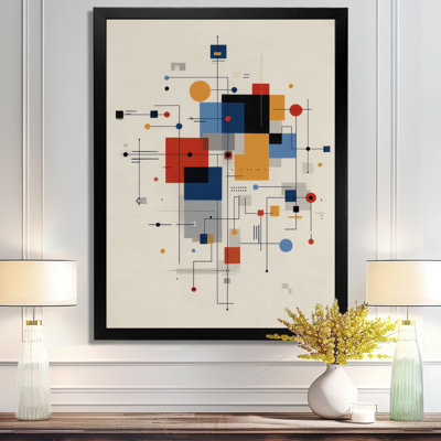 «Yellow Blue», impression géométrique sur toile jaune moderne