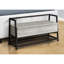 Banc de couloir rectangulaire en stratifié gris de 42 po avec base à fermoirs en métal noir