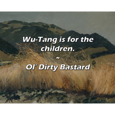 Ol' Dirty Bastard Quote: Wu-Tang is for the children.