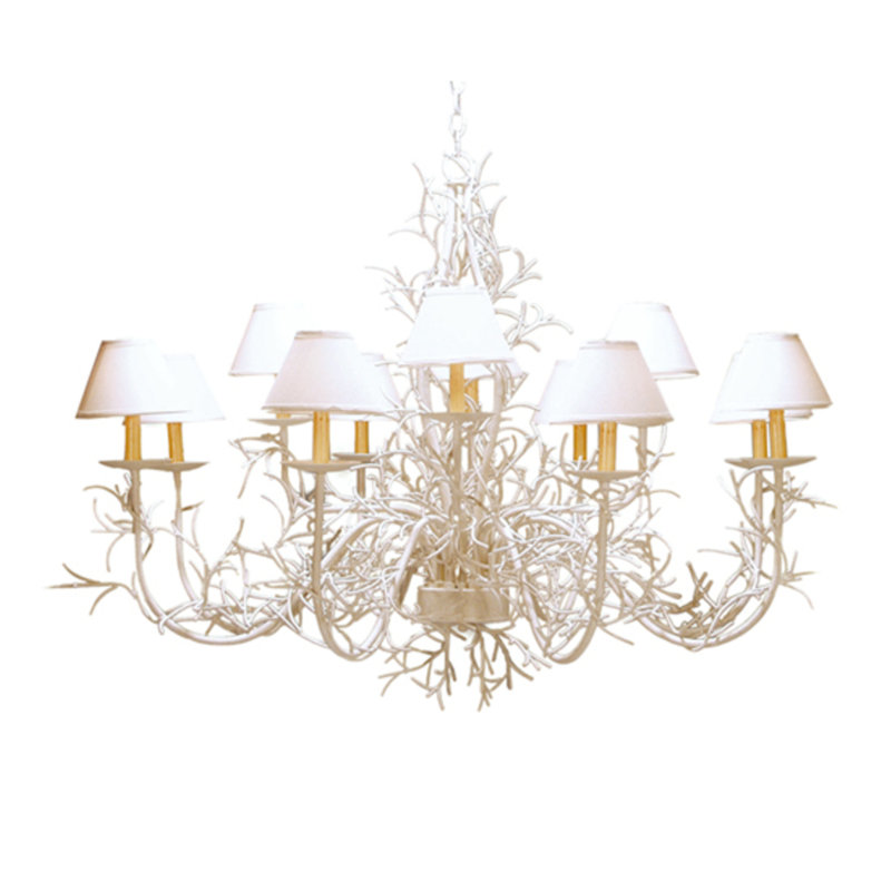 Lustre traditionnel à 12 lumières Twig, H 36 po x l 48 po x P 48 po, Ivoire toscan