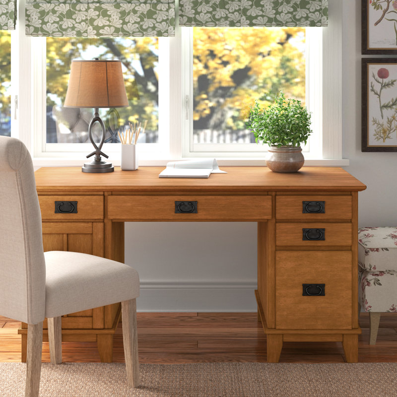 Almendra Computer Desk, Cottage Oak
