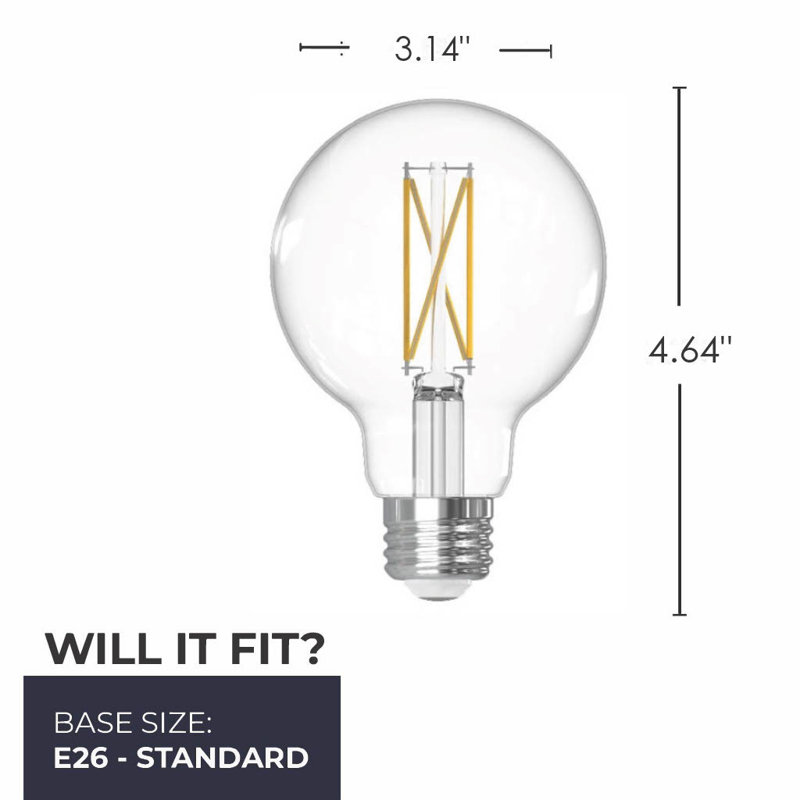 7 watts (équivalent à 60 watts), ampoule à DEL G25, à intensité variable, blanc froid (4000K) E26 / culot moyen (standard)