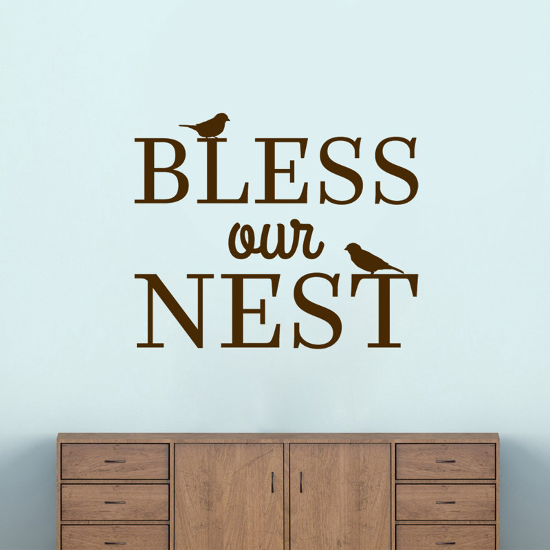 Décalcomanie murale bless notre nid, Brun
