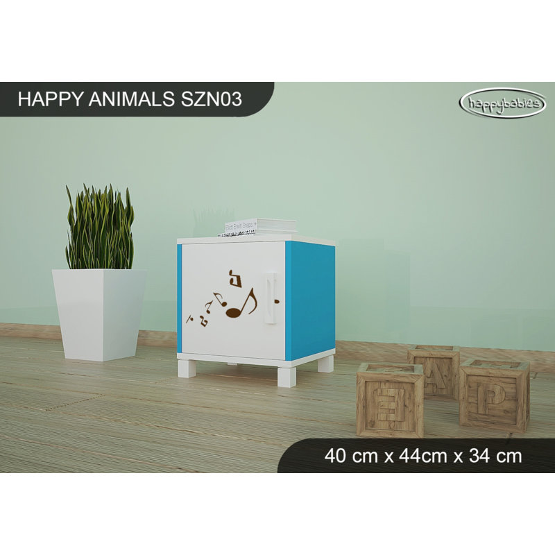 Nightstand, White/Blue