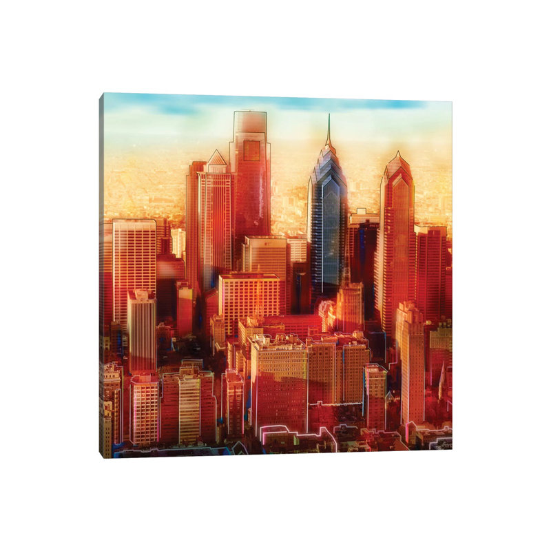 Philadelphia Skyline by PI Studio - Wrapped Canvas Print, 30.48 cm H x 30.48 cm W