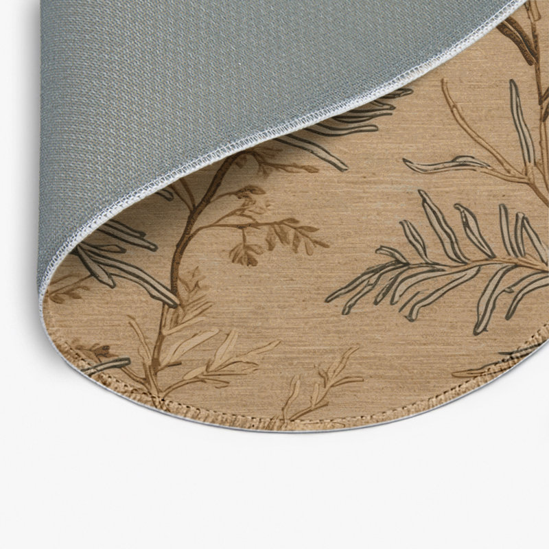 Tapis beige d'intérieur et d'extérieur Nature, Rond 5 pi