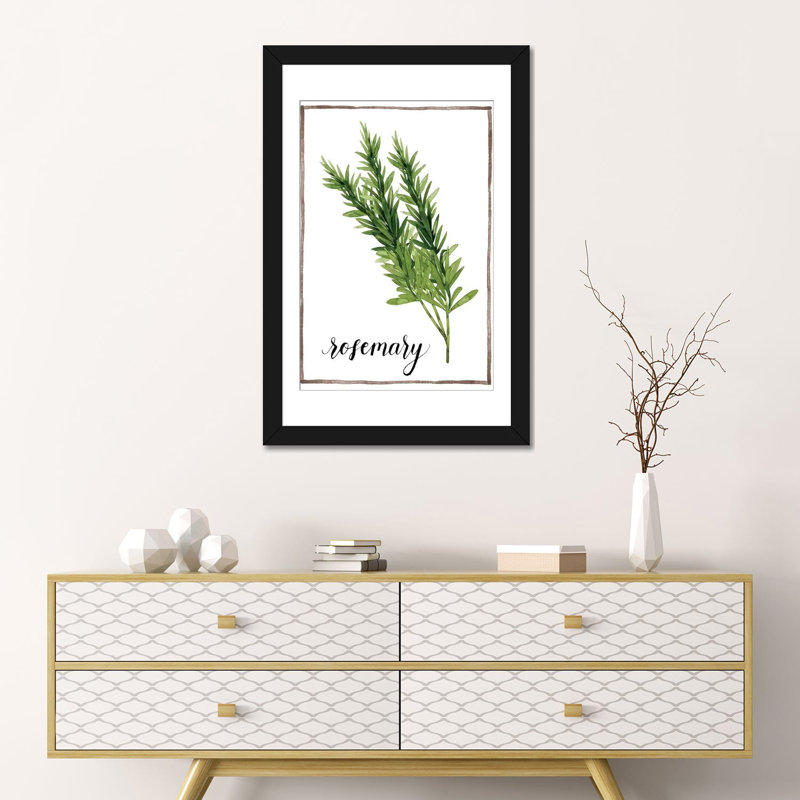« aquarelle herbes v », impression sur toile, H 32 po x l 24 po x P 1 po, Papier d'art encadré noir, Blanc