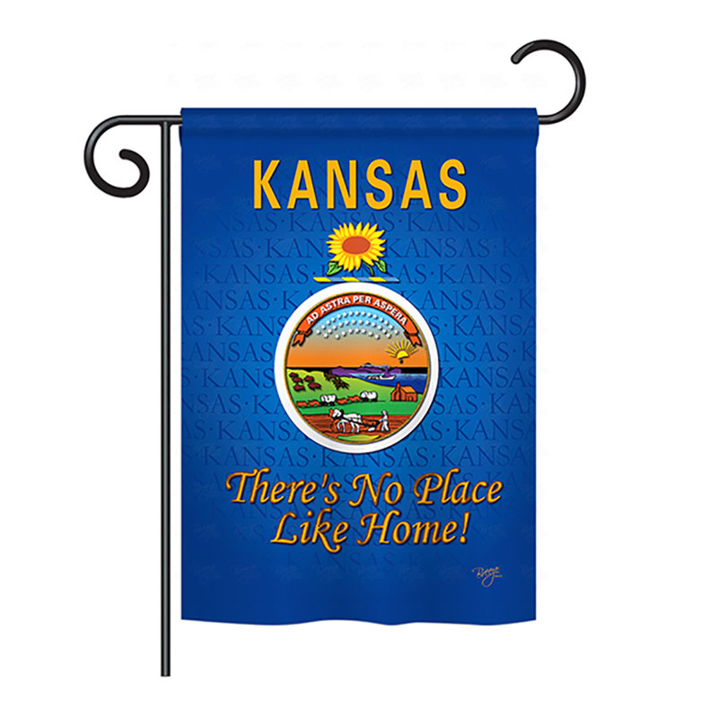Drapeau de maison en polyester à 2 côtés US State, H 40 po x l 28 po, Kansas