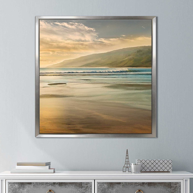 «Contemplation», reproduction, H 21,5 po x l 33,5 po x P 2 po, Cadre flottant argent