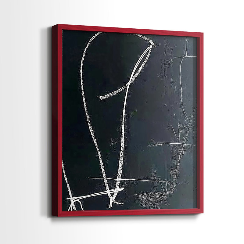 "ABSTRACT Series DCXV" par J Paul, H 11 po x l 9 po, Rouge