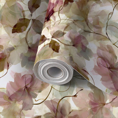 Peel and Stick Wallpaper Contact Paper Serene Spring Garden Abstract Floral Self Adhesive and Removable 17.7in x 118in(45x300cm)