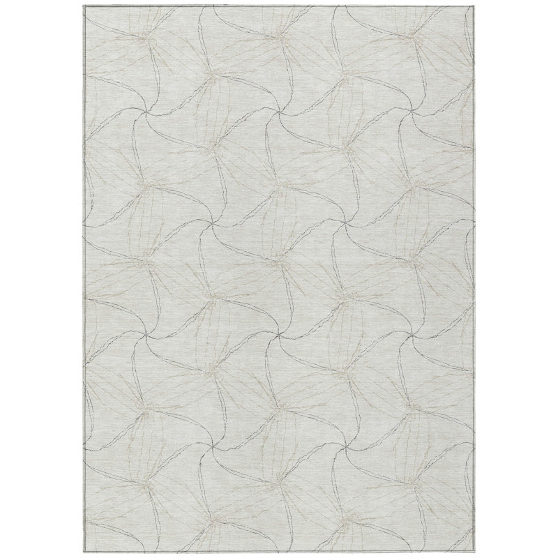Aquaisha Flatweave Geometric Indoor / Outdoor Rug, Rectangle 2'6" x 3'10"
